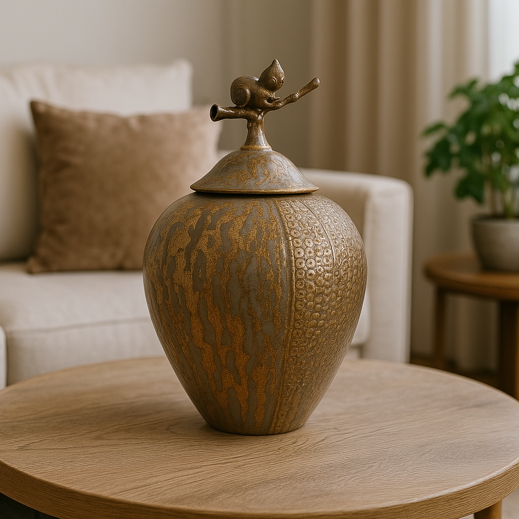 Textured Bronze Urna
