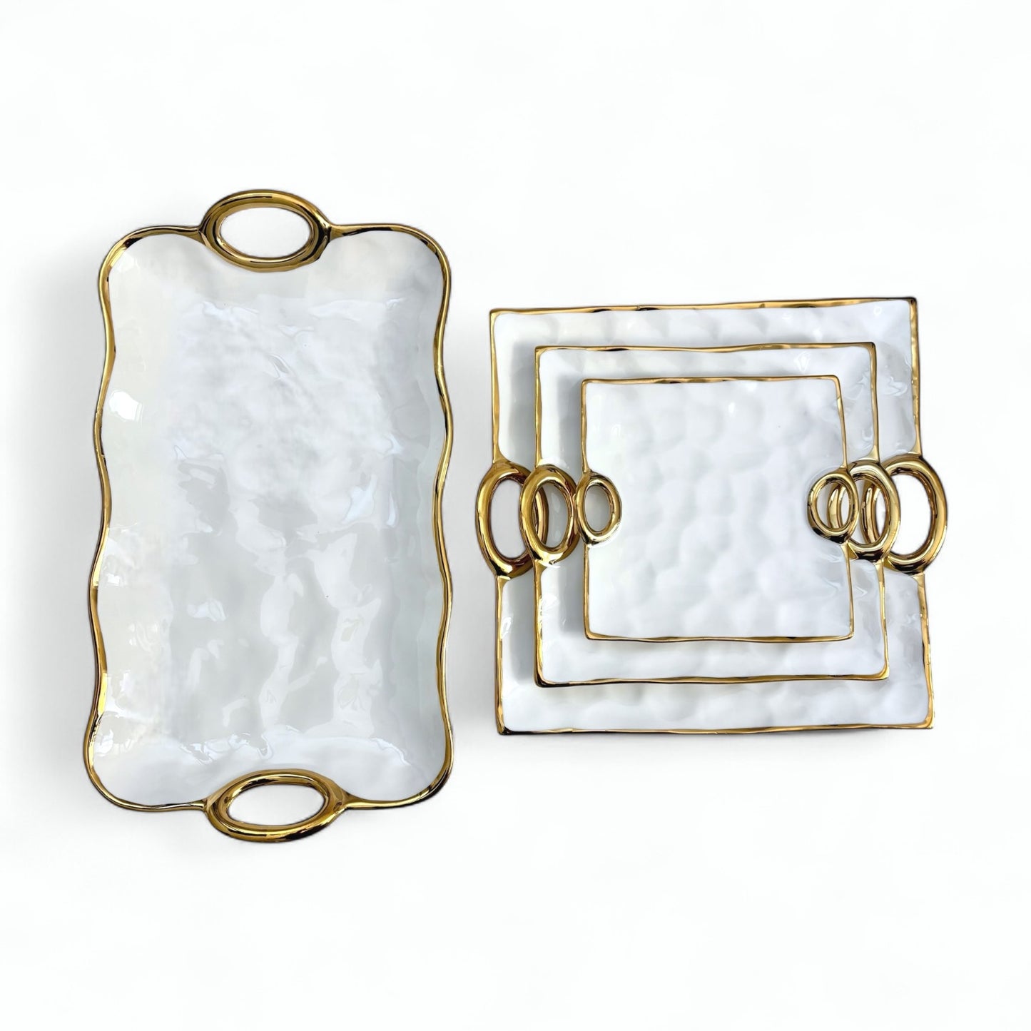 Klara Tallrik – Porslin med Elegant Guldkant (3 Storlekar) - Eadl