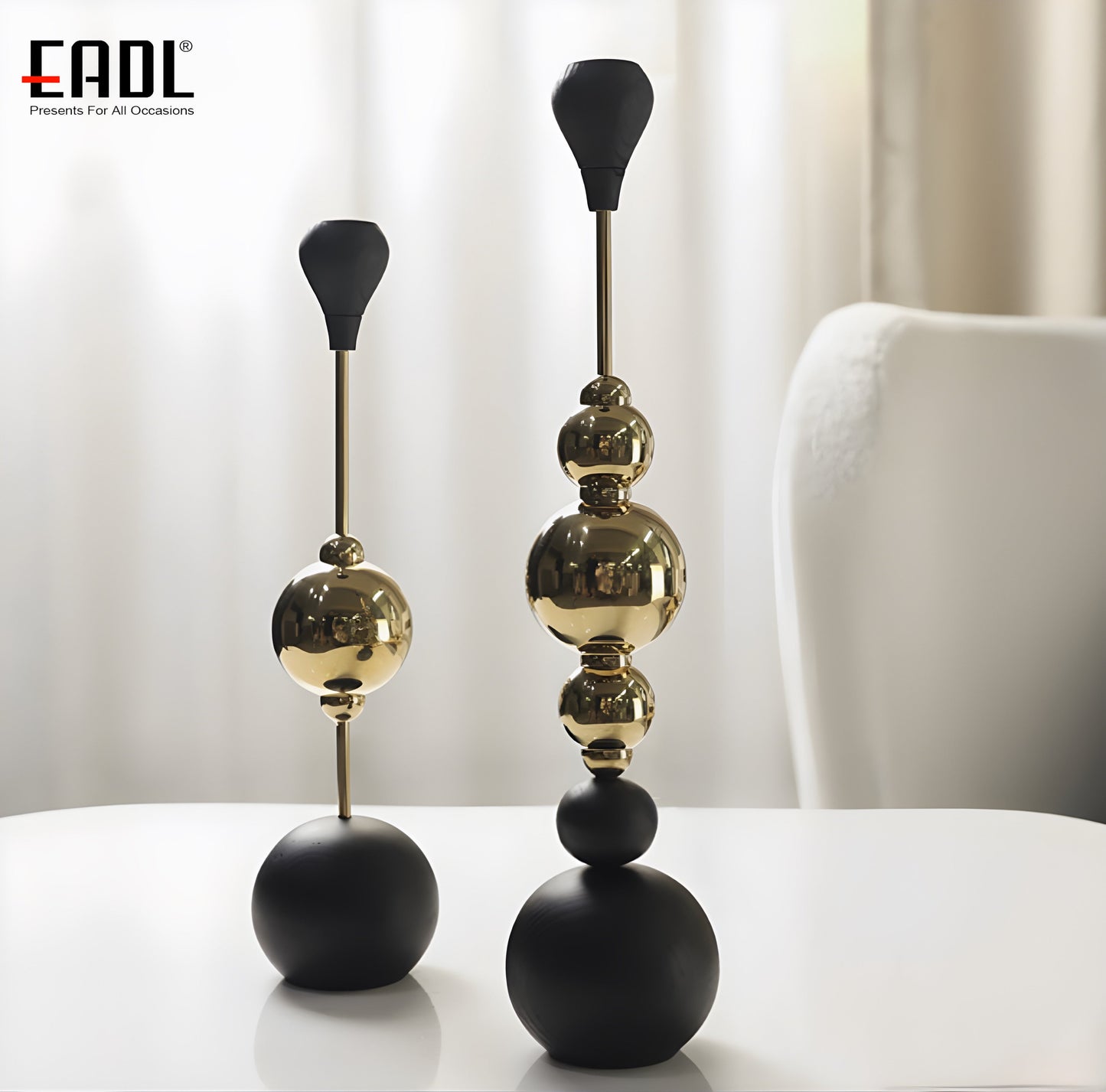 a couple of vases that are on a table