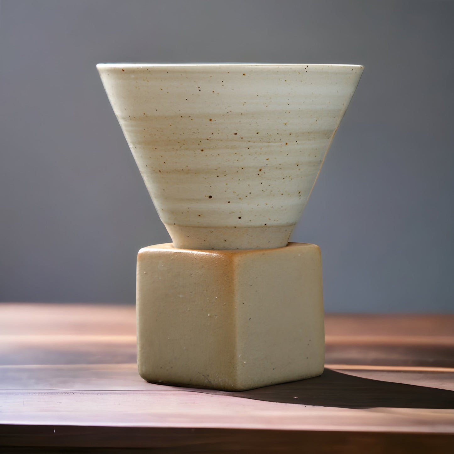 a glass of milk sitting next to a white cup