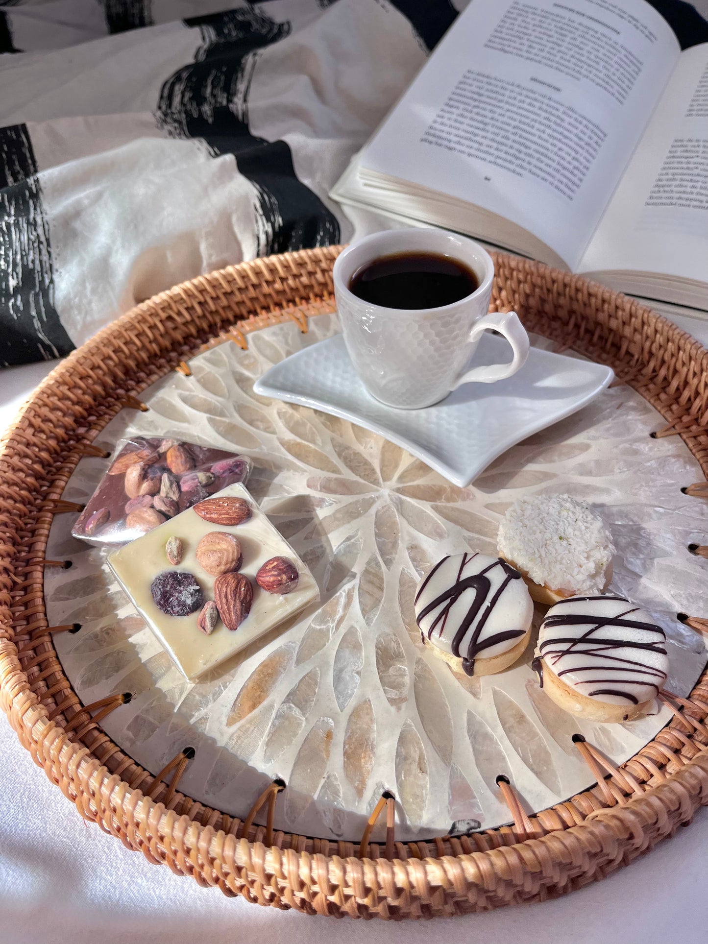 a large clock on top of a table
