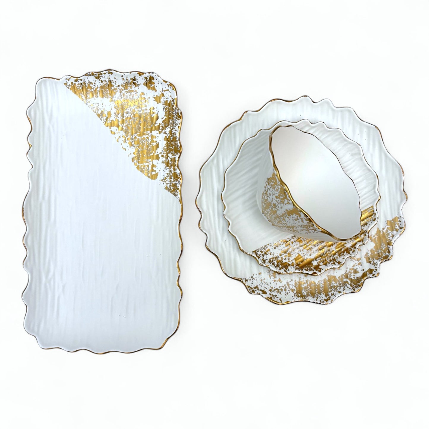 Molly Tallrik – 20cm/25cm Vit och guld