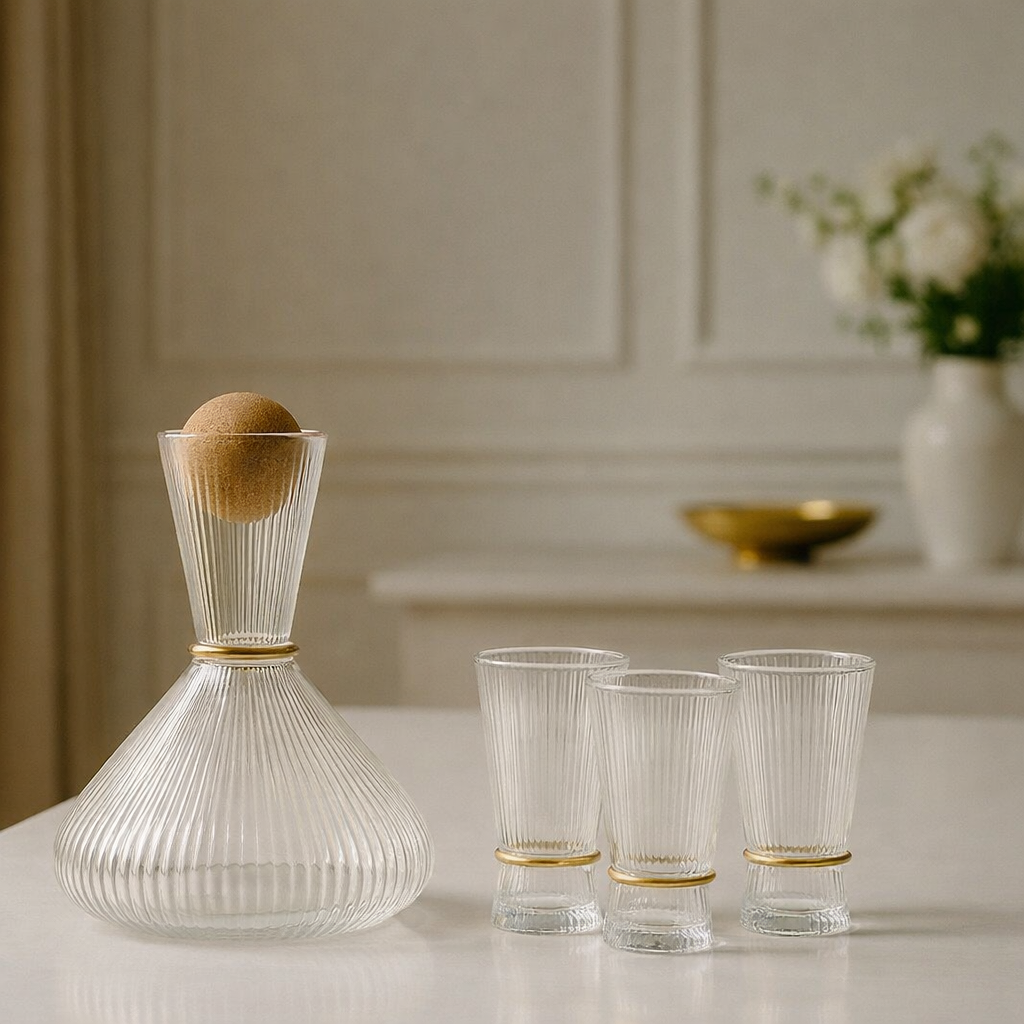 Marco Glas Hög- Set med 3 glas och karaf - Eadl