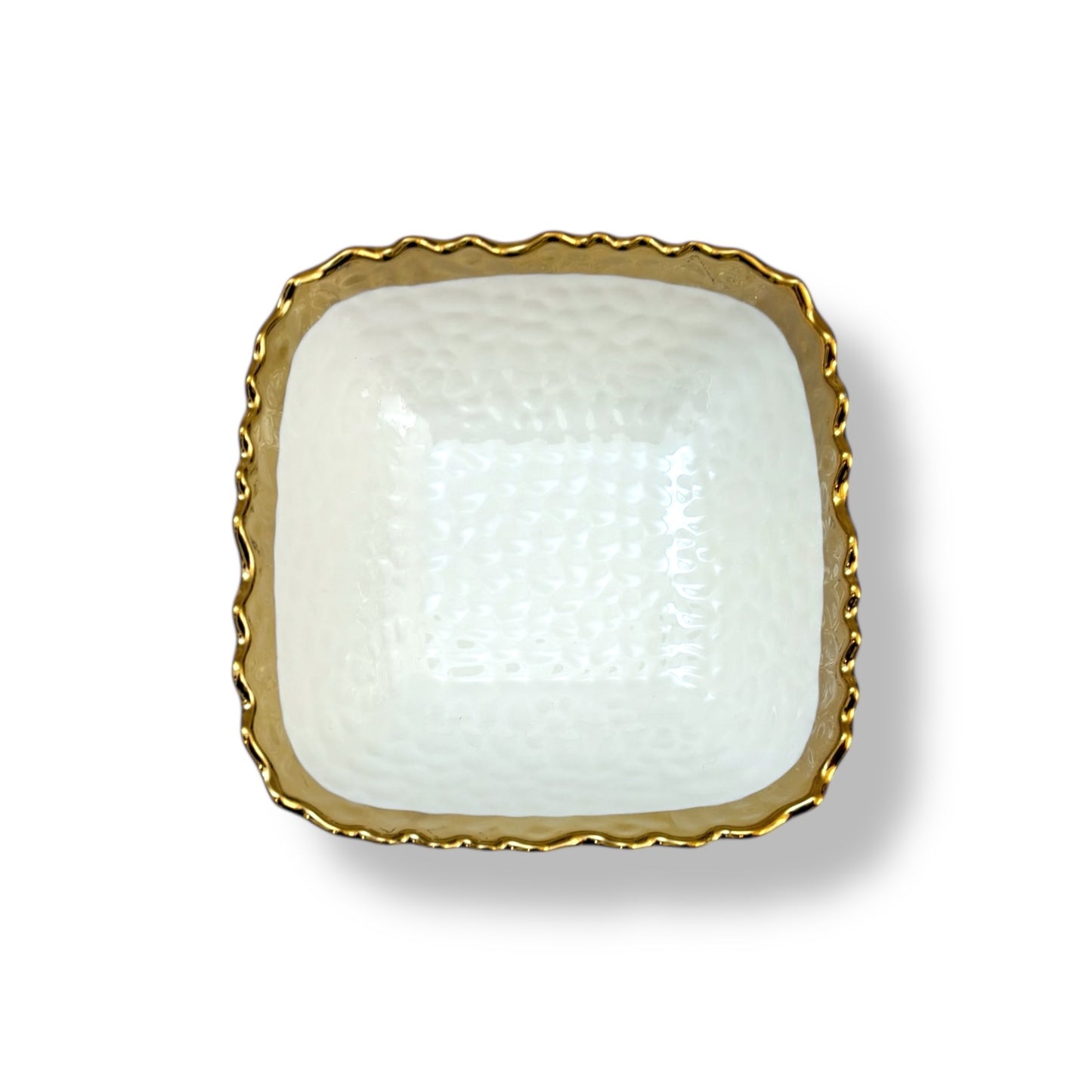 Patti Skål – Vit Keramik med Guld