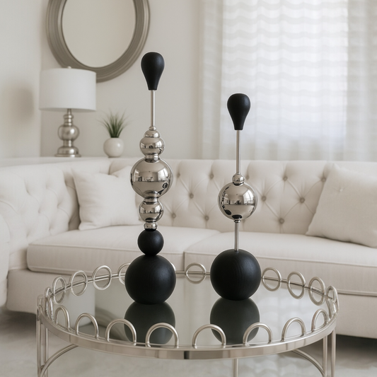 Bubbel Ljusstake Silver