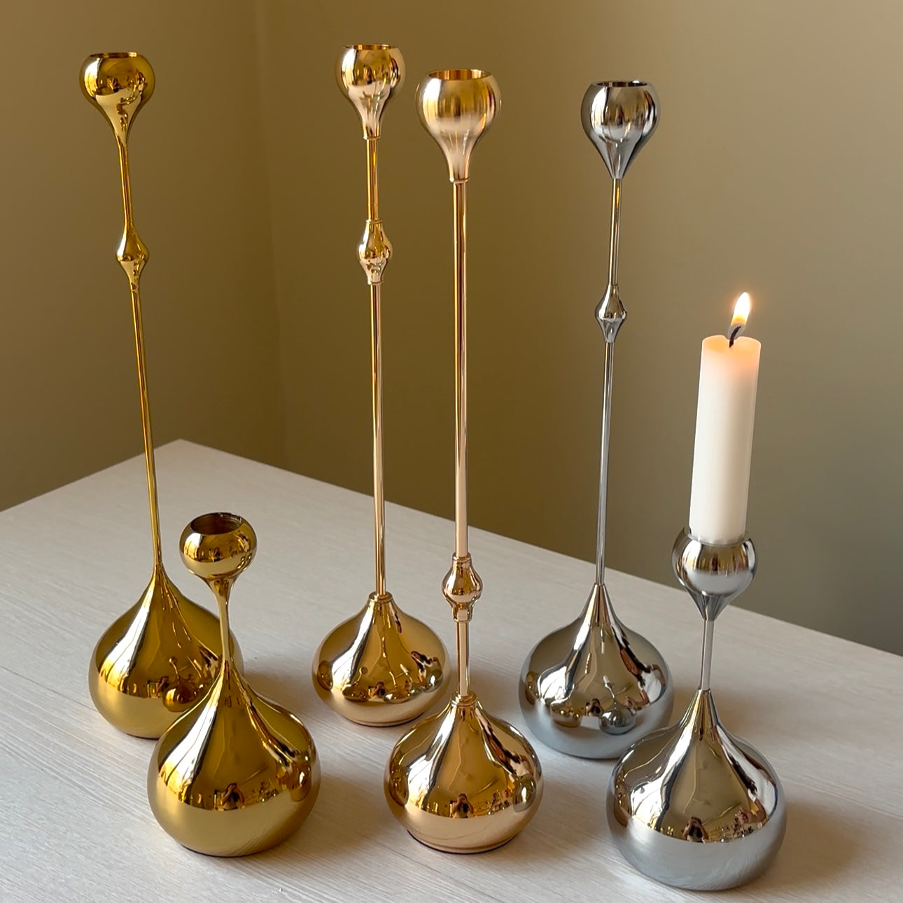 Violla Ljusstake Guld/Ljusguld
