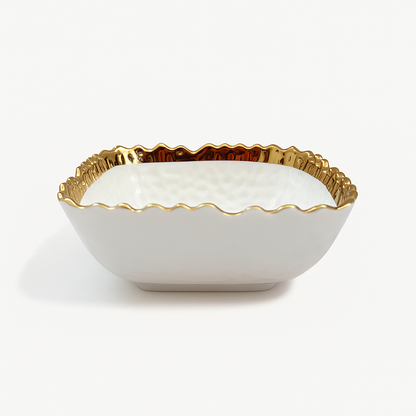Patti Skål – Vit Keramik med Guld